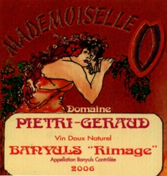 Banyuls - Domaine PIETRI GÉRAUD - BANYULS RIMAGE - CUVÉE MADEMOISELLE O 2013