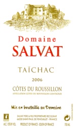 Ctes du Roussillon Rouge - Domaine SALVAT - TACHAC 2006